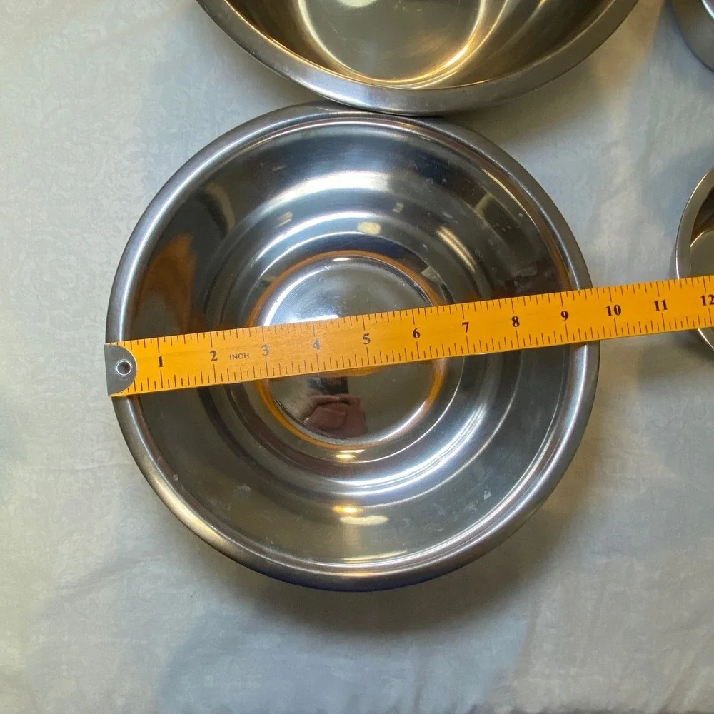 WHISKO Stainless Steel Mixing Bowl‎ Set 4 Bowls 2 Lids Nesting Kitchen Prep